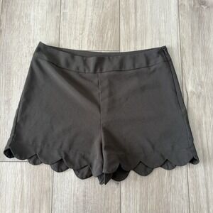 Monteau Shorts Scalloped Size Large Green Zipper Side Los‎ Angelos